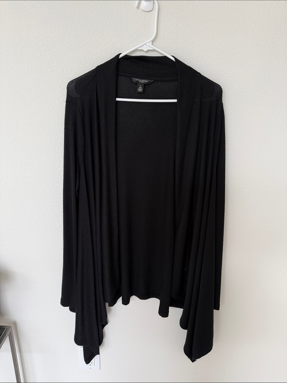 Banana Republic Black Open-Front Draped Cardigan